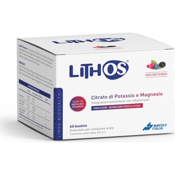 Lithos 60 bustine ai frutti di bosco - integratore di potassio e magnesio-image