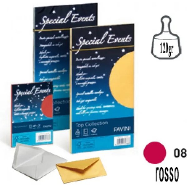 Favini Special Events - 10 Buste Metallizzate 11X22 Cm Rosso-image