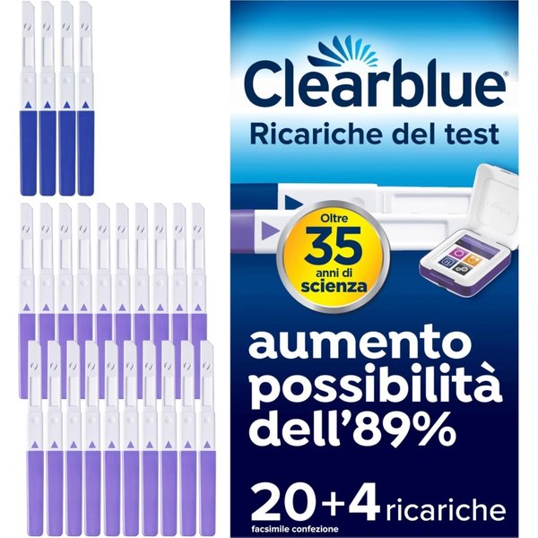 Clearblue Ricariche Per Monitor DI Fertilità - 20 Test Fertilità + 4 Test Gravidanza-image