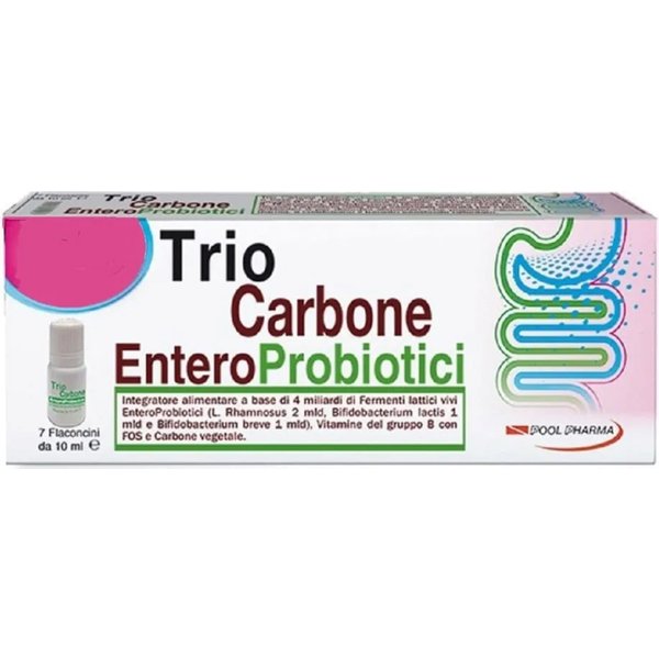 Triocarbone Enteroprobiotici 7 Flaconcini - Integratore Per Il Ripristino Della Flora Intestinale-image