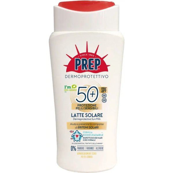 Prep Crema Solare 50+ SPF Latte Pelli Sensibili Dermoprotettivo Protezione Molto Alta 200 Ml-image