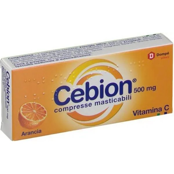 Cebion 500 Mg Gusto Arancia - Integratore Di Vitamina C 20 Compresse Masticabili-image
