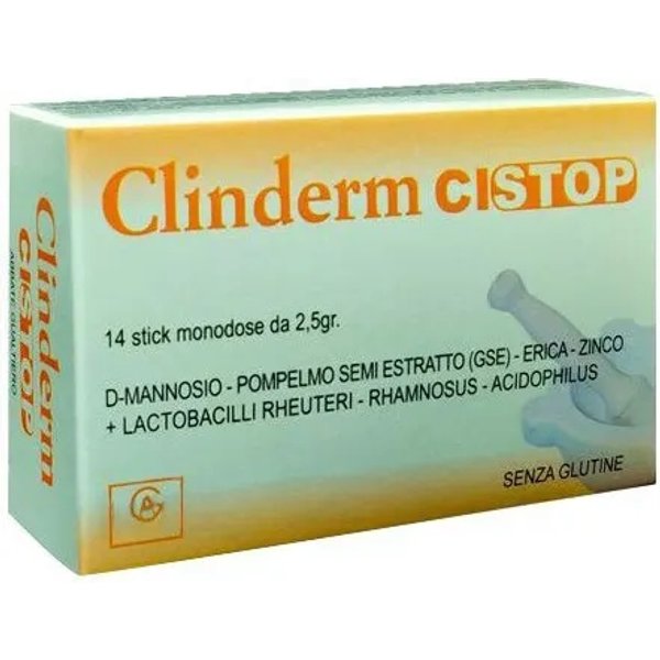 Clinderm Cistop 14 Stick Monodose Da 2,5 Gr - Integratore Per Le Vie Urinarie-image