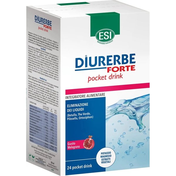 Esi Diurerbe Forte 24 Pocket Drink Gusto Melograno - Integratore Drenante-image