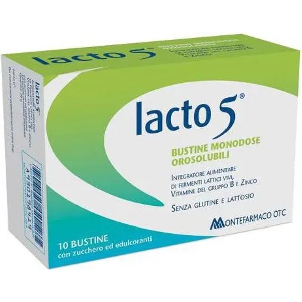 Lacto5 - Integratore Di Fermenti Lattici Vivi 10 Bustine Orosolubili-image