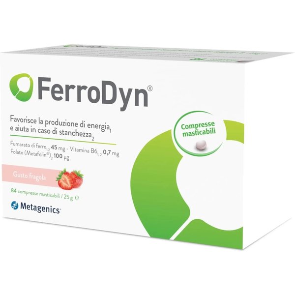 Ferrodyn 84 Compresse Masticabili Gusto Fragola - Integratore Di Ferro-image
