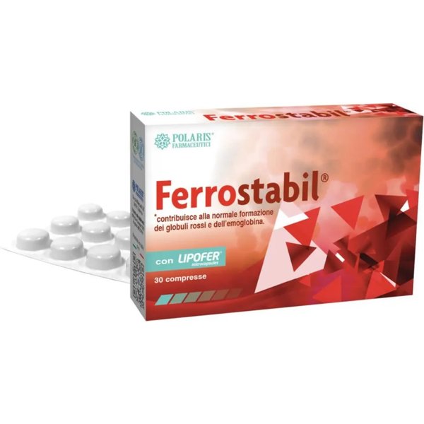 Ferrostabil 30 Compresse - Integratore Di Ferro Vitamina C Ed Acido Folico-image
