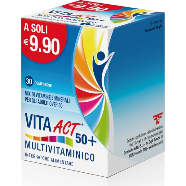 Vita Act 50+ Multivitaminico 30 Compresse - Integratore Di Vitamine E Minerali-image