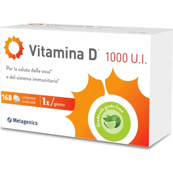 Vitamina D 1000 Ui 168 Compresse Masticabili Gusto Lime - Integratore Per Le Ossa-image
