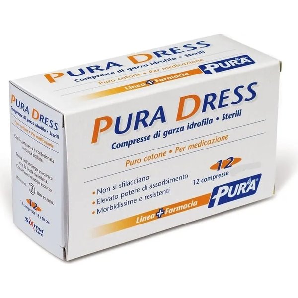 Pura Dress - 12 Compresse Di Garza Idrofila Sterili 36 X 40 Cm-image