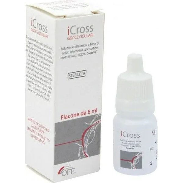 Icross - Gocce Oculari Lubrificanti A Base Di Acido Ialuronico 8 Ml-image