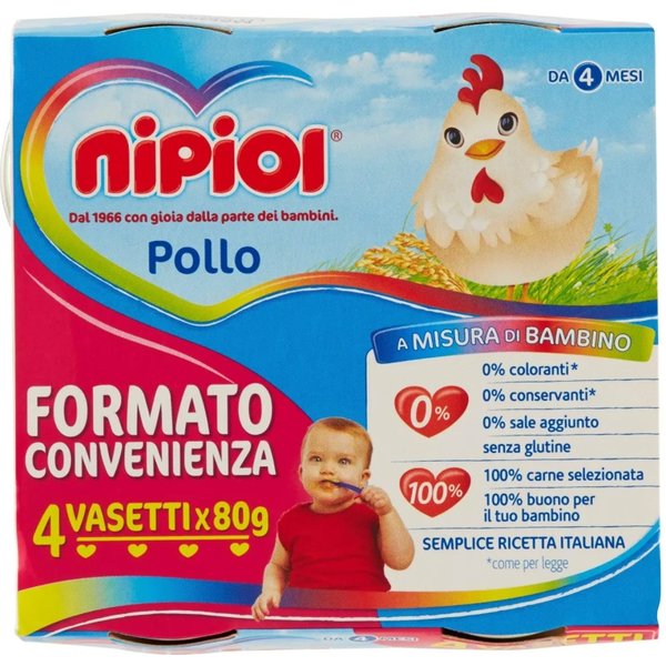 Nipiol Omogeneizzato Di Pollo 80G - 4 Omogeneizzati-image
