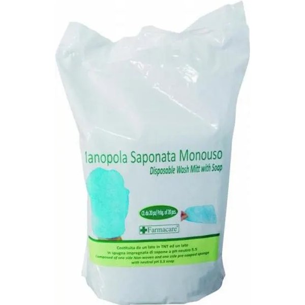 20 Manopole Saponate Monouso Per Lavaggi Della Pelle-image