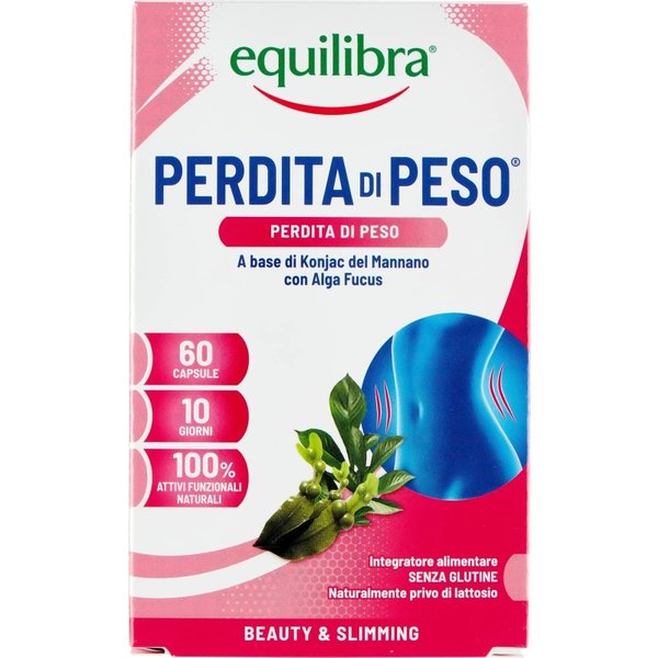 Equilibra Perdita Di Peso 60 Capsule - Integratore Base Di Fibra Konjac E Alga Fucus-image