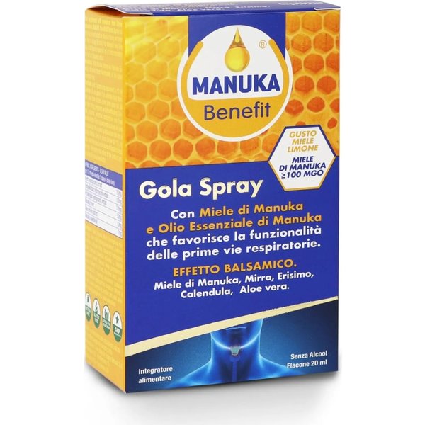 Optima Naturals Manuka Benefit Gola Spray 20 Ml - Integratore Per Le Vie Respiratorie-image