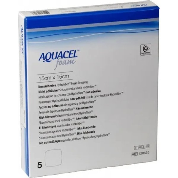 Aquacel Foam 420635 - 5 Medicazioni In Schiuma 15 X 15 Cm-image