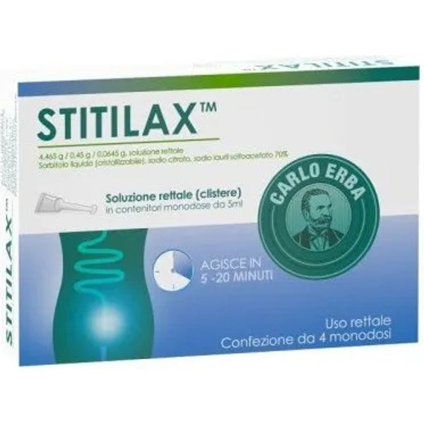 Carlo Erba Stitilax - Soluzione Rettale 4 Monodosi Da 5 Ml-image