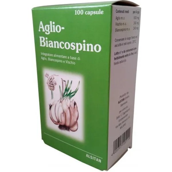Aglio Biancospino 100 Capsule - Integratore Per Il Sistema Cardiovascolare-image