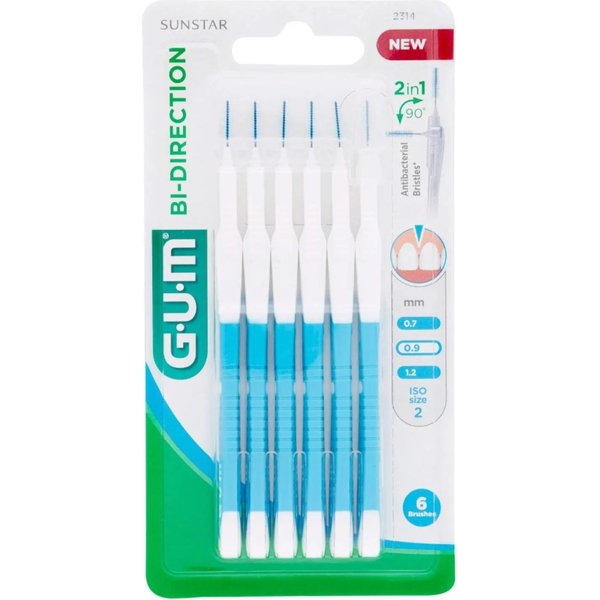 Sunstar Gum Bi-Direct 2314 - 6 Scovolini Con Punta Ultra Fine 0,9 Mm-image