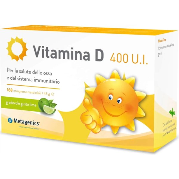 Vitamina D 400 Ui 168 Compresse Masticabili Gusto Lime - Integratore Di Vitamina D-image
