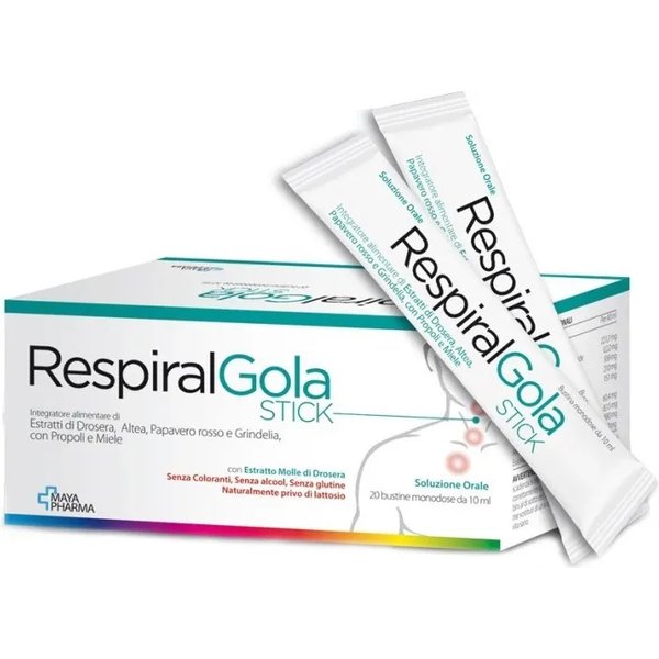 Respiral Gola Stick 20 Bustine Da 10 Ml - Integratore Per Il Benessere Della Gola-image