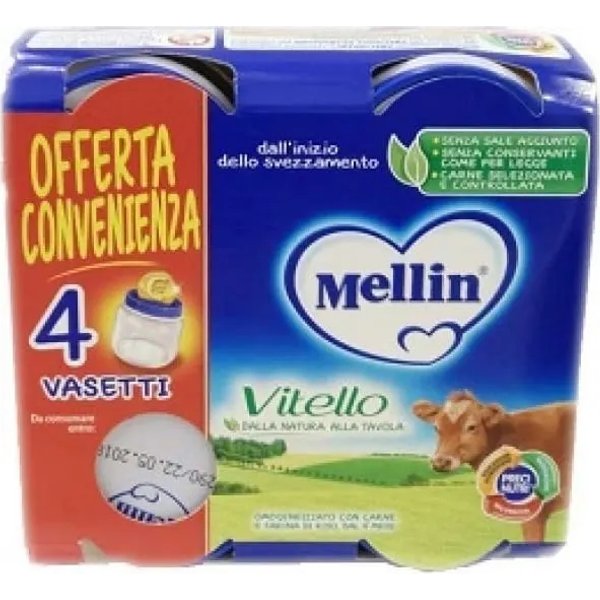 Mellin Vitello - Omogeneizzato 4 Vasetti Da 80 G-image