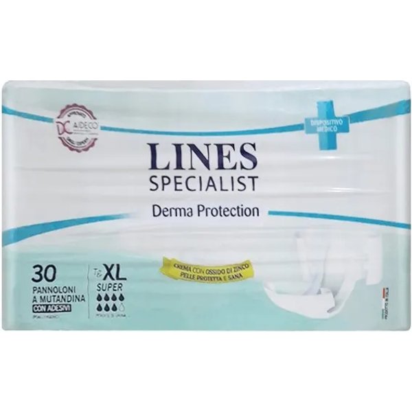 Lines Specialist Derma Protection - 30 Pannoloni Assorbenti A Mutandina Per Incontinenza Maxi Plus Taglia XL-image