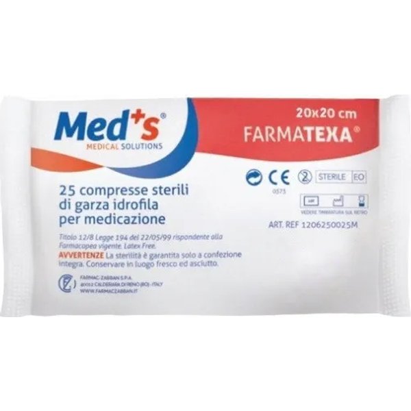 Compresse Sterili Di Garza Idrofila Meds Farmatexa - 25 Compresse Da 20 Cm X 20 Cm-image