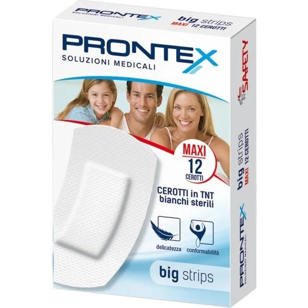 Cerotti Big Strips Prontex - 12 Cerotti Maxi In Tnt Bianchi Sterili-image