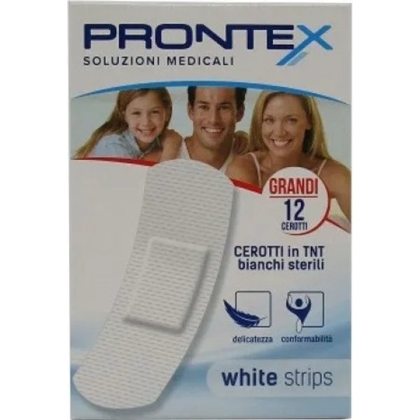Cerotti In Tnt Bianchi Sterili White Strip Prontex - 12 Cerotti Grandi-image