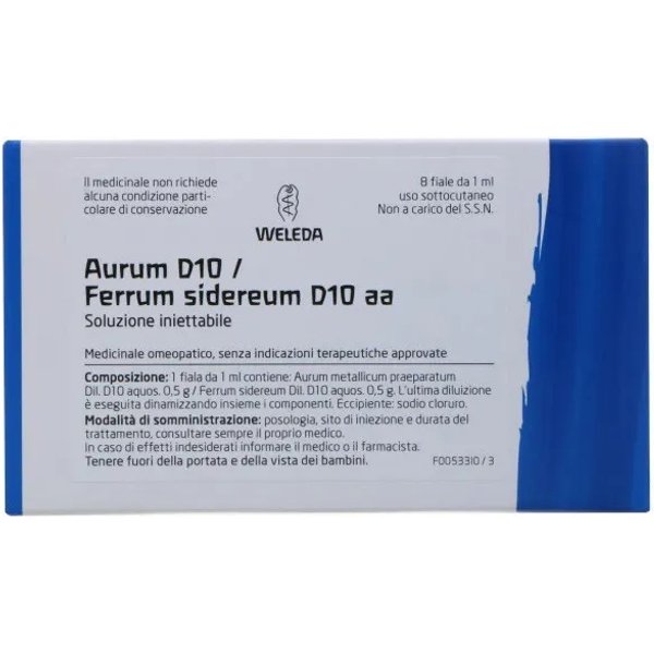 Weleda Aurum Ferrum Sidereum D10 Aa - Medicinale Omeopatico 8 Fiale Da 1 Ml-image