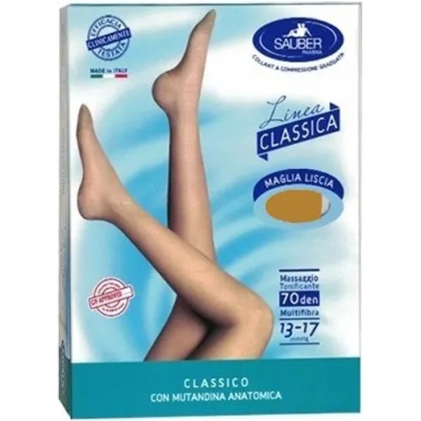 Sauber Linea Charme 70 Den - Collant Classico Maglia Liscia (13-17 Mmhg) - Taglia 5 Neutro Beige-image