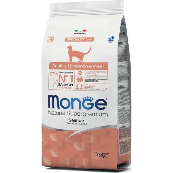 Monge Natural Superpremium Adult - Cibo Secco Per Gatti Al Salmone 400 G-image