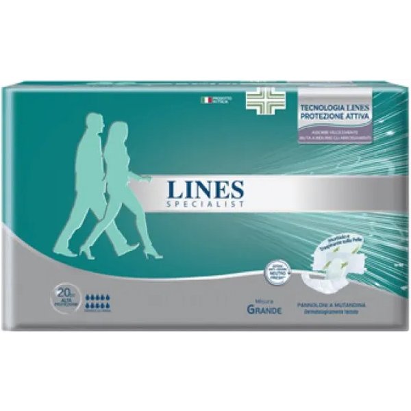 Lines Specialist - 20 Pannoloni Assorbenti A Mutandina Per Incontinenza Alta Misura Grande-image