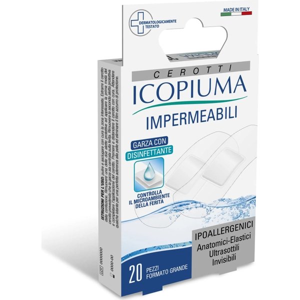 Icopiuma Cerotti Impermeabili Ipoallergenici Trasparenti - 20 Cerotti Taglia Grande-image