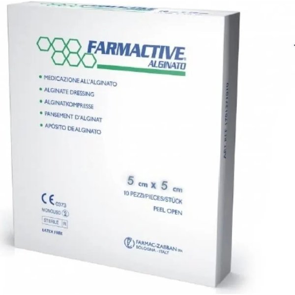 Medicazioni Farmactive Alginato - 10 Medicazioni Da 5 X 5 Cm-image