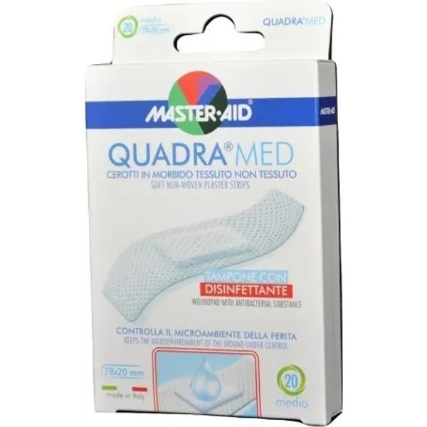 Master Aid Cerotti In Morbido Tessuto Non Tessuto Quadra Med - 20 Cerotti Medi-image