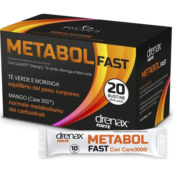Drenax Metabol Fast 20 Bustine Stickpack - Integratore Acceleratore Del Metabolismo-image