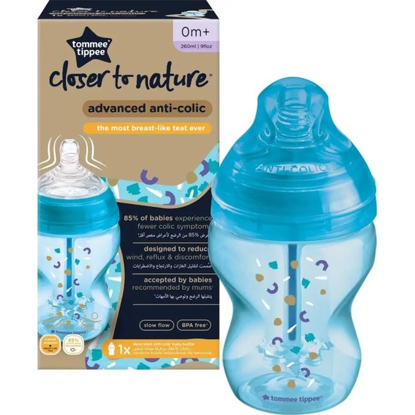 Tommee Tippee Anti-Colica Avanzato - Biberon 260 Ml - Elefante Blu-image