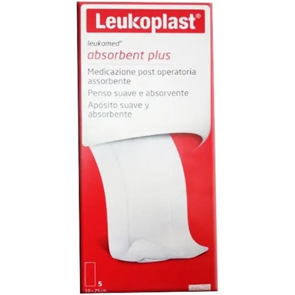 Leukoplast Medicazioni Post-Operatorie Absorbent Plus - 5 Medicazioni Da 10 X 25 Cm-image