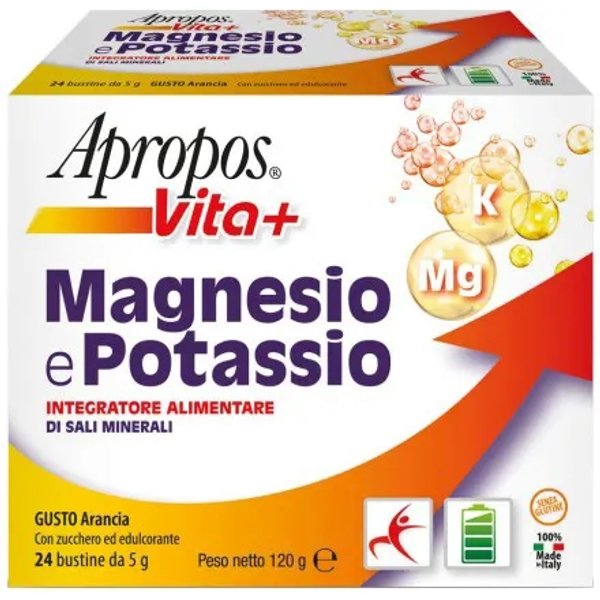Apropos Vita+ Magnesio E Potassio 24 Bustine - Integratore Di Sali Minerali-image
