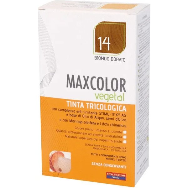 Vital Factors Maxcolor Vegetal - Tinta Per Capelli Tricologica N. 14 Biondo Dorato-image