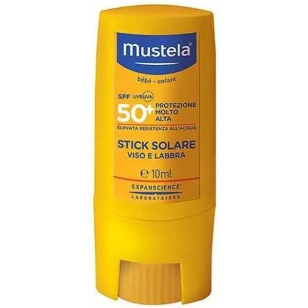 Mustela Crema Solare Viso 50+ Spf Stick Viso E Labbra Bebè Protezione Molto Alta 10 Ml-image