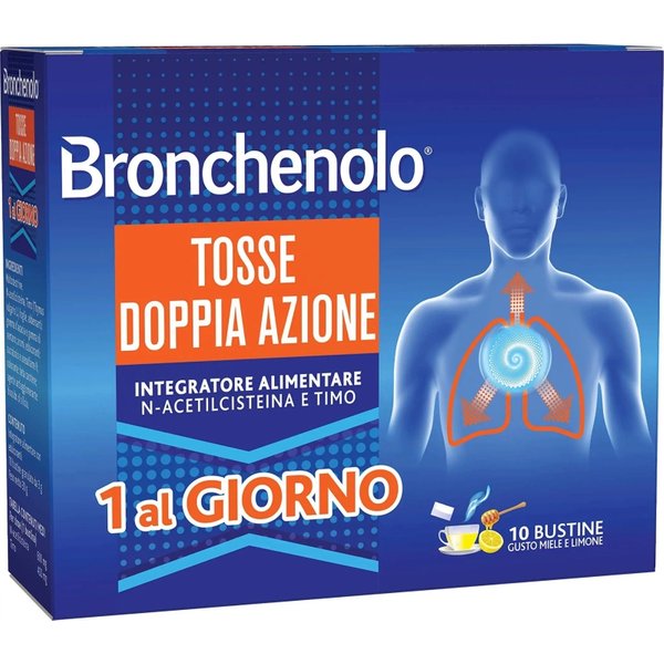 Bronchenolo Tosse Doppia Azione 10 Bustine - Integratore Per Le Vie Respiratorie-image