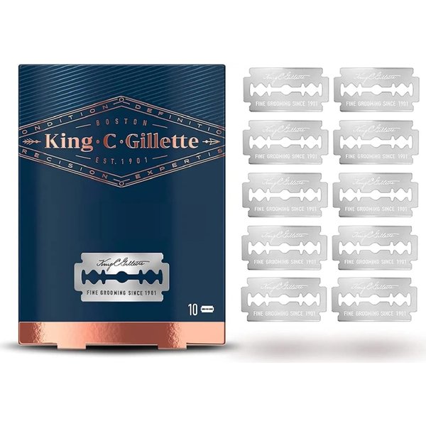 Gillette King C. Gillette - 10 Lamette Di Ricambio Per Rasoio-image