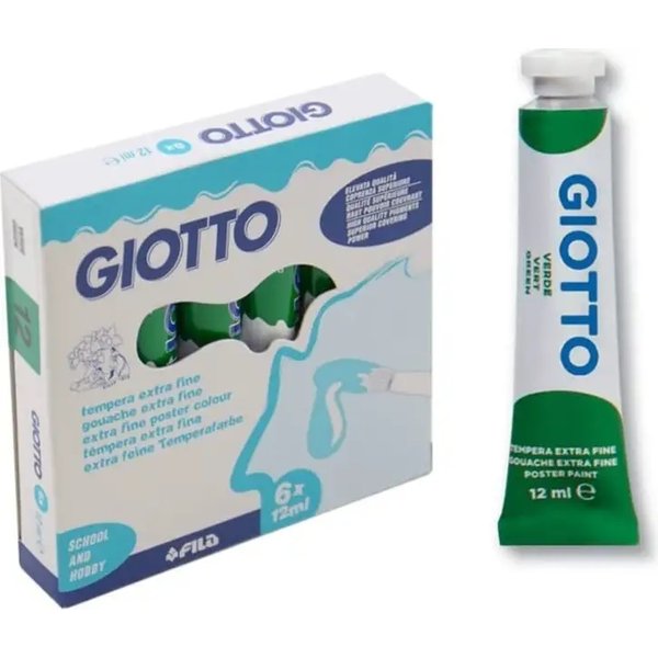 Giotto Tempera Extra Fine N. 12 Verde - 6 Tubetti Da 12 Ml-image