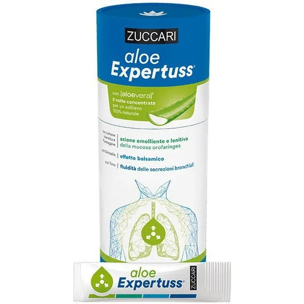 Zuccari Aloe Expertuss Adulti 12 Stickpack Da 10 Ml - Integratore Per La Tosse Secca E Grassa-image