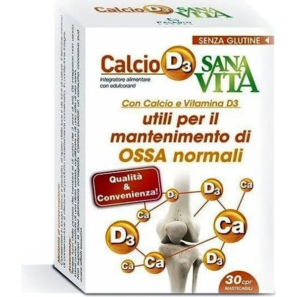 Calcio D3 Sanavita 30 Compresse - Integratore Per Le Ossa-image