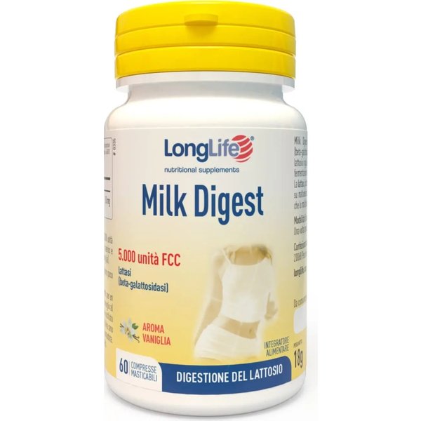 Longlife Milk Digest 60 Compresse - Integratore Per La Digestione Del Lattosio-image