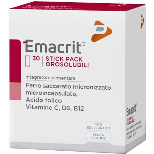 Emacrit 30 Stick Pack Orosolubili - Integratore Di Ferro E Vitamine-image